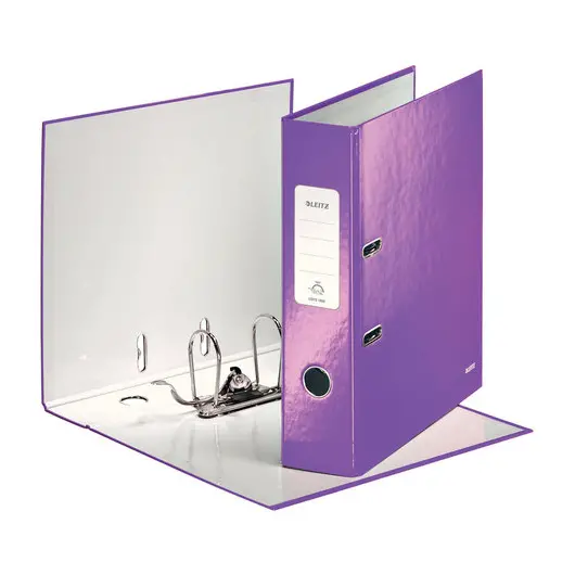 Папка-регистратор LEITZ, механизм 180°, с покрытием пластик, 80 мм, фиолетовая, 10101268, фото 6