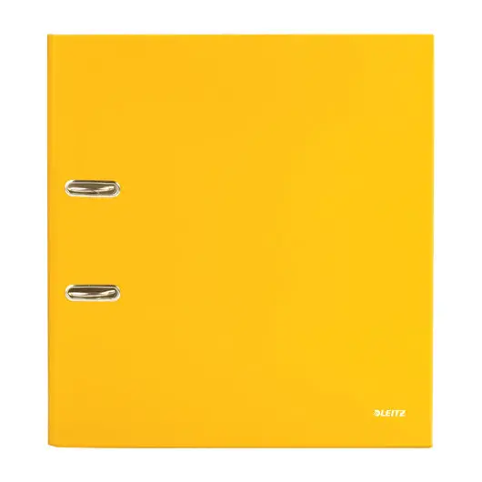 Папка-регистратор LEITZ, механизм 180°, с покрытием пластик, 80 мм, желтая, 10101215, фото 2