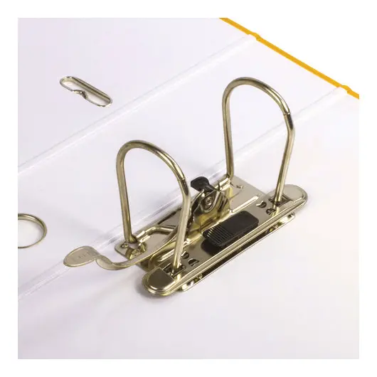 Папка-регистратор LEITZ, механизм 180°, с покрытием пластик, 80 мм, желтая, 10101215, фото 5