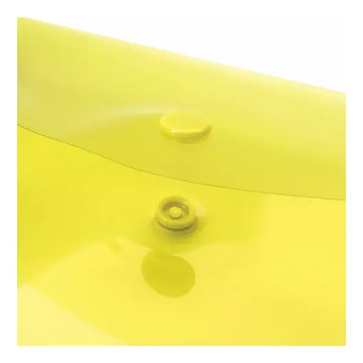 Папка-конверт с кнопкой ЮНЛАНДИЯ, А4, до 100 листов, прозрачная, желтая, 0,18 мм, 228668, фото 4
