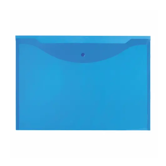 Папка-конверт с кнопкой БОЛЬШОГО ФОРМАТА (300х430 мм), А3, прозрачная, синяя, 0,15 мм, STAFF, 228666, фото 2