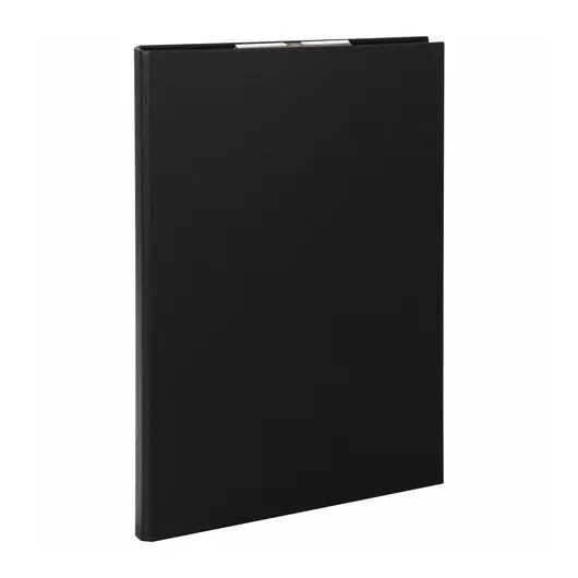 Папка-планшет STAFF, А4 (230х314 мм), с прижимом и крышкой, картон/бумвинил, черная, 229053, фото 1
