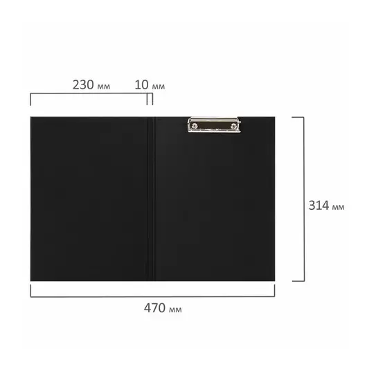 Папка-планшет STAFF, А4 (230х314 мм), с прижимом и крышкой, картон/бумвинил, черная, 229053, фото 8