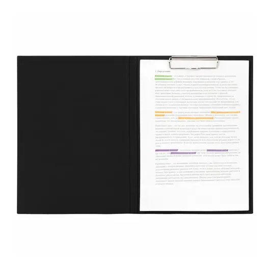 Папка-планшет STAFF, А4 (230х314 мм), с прижимом и крышкой, картон/бумвинил, черная, 229053, фото 7