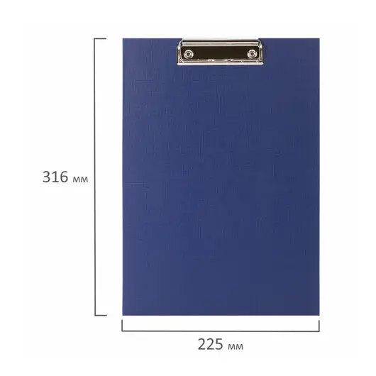 Доска-планшет STAFF с прижимом А4 (225х316 мм), картон/бумвинил, синяя, 229052, фото 6