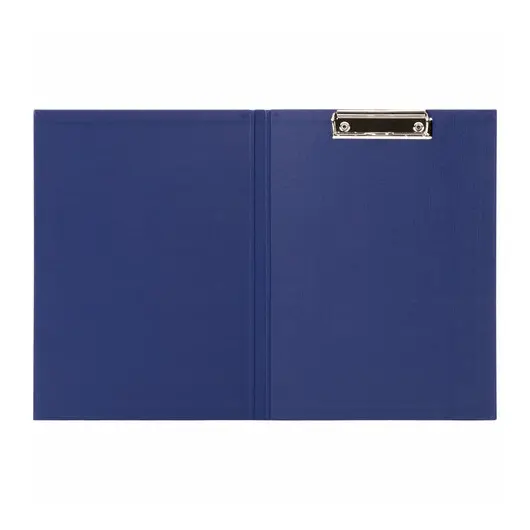 Папка-планшет STAFF, А4 (230х314 мм), с прижимом и крышкой, картон/бумвинил, синяя, 229054, фото 3
