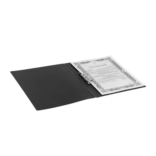 Папка с боковым металлическим прижимом STAFF, черная, до 100 листов, 0,5 мм, 229233, фото 7