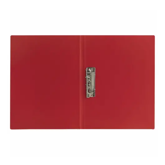 Папка с боковым металлическим прижимом STAFF, красная, до 100 листов, 0,5 мм, 229234, фото 3