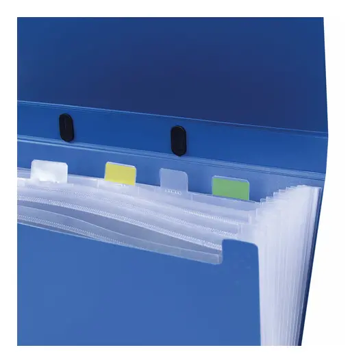 Портфель пластиковый STAFF А4 (330х235х36 мм), 7 отделений, индексные ярлыки, синий, 229242, фото 3