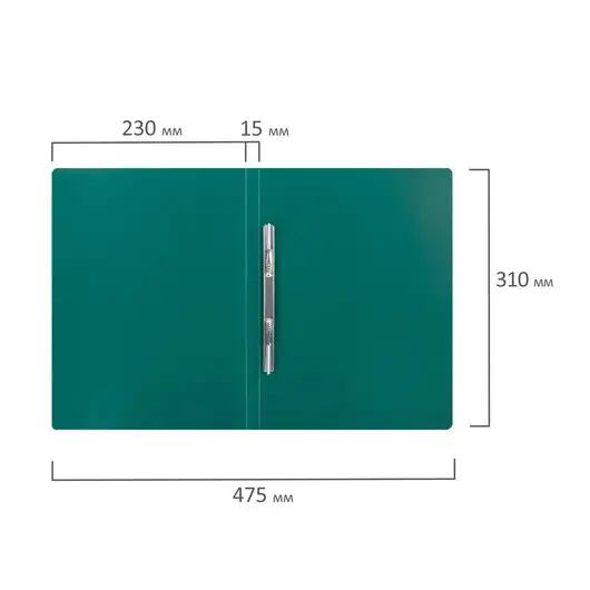 Папка с металлическим скоросшивателем STAFF, зеленая, до 100 листов, 0,5 мм, 229227, фото 9