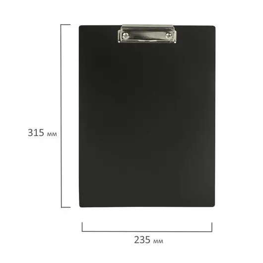 Доска-планшет STAFF с прижимом А4 (315х235 мм), пластик, 1 мм, черная, 229223, фото 5