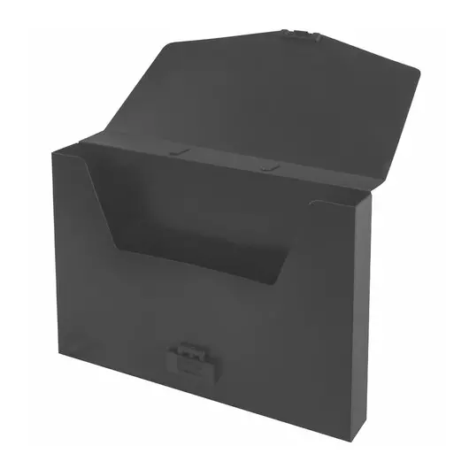 Портфель пластиковый STAFF А4 (320х225х36 мм), без отделений, черный, 229241, фото 3