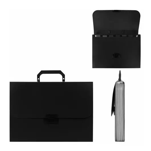 Портфель пластиковый STAFF А4 (330х235х36 мм), 7 отделений, индексные ярлыки, черный, 229243, фото 6