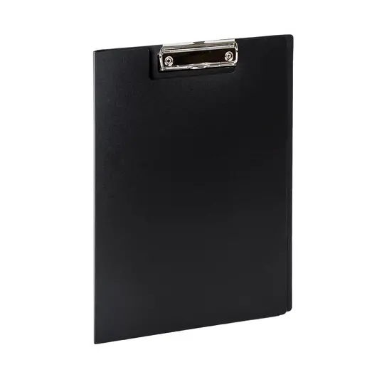 Папка-планшет STAFF, А4 (310х230 мм), с прижимом и крышкой, пластик, черная, 0,5 мм, 229221, фото 1
