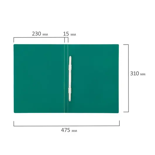Папка с пластиковым скоросшивателем STAFF, зеленая, до 100 листов, 0,5 мм, 229228, фото 9