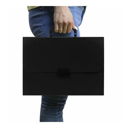 Портфель пластиковый STAFF А4 (330х235х36 мм), 7 отделений, индексные ярлыки, черный, 229243, фото 8