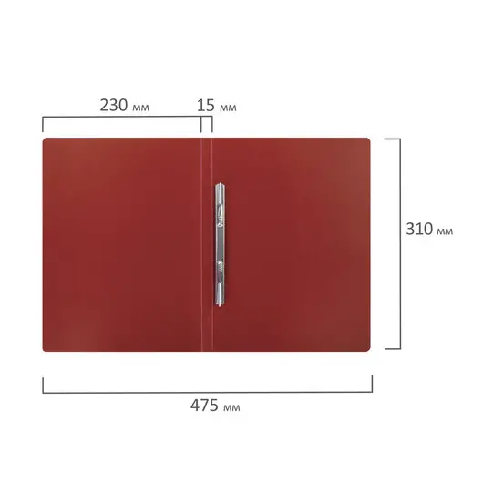 Папка с металлическим скоросшивателем STAFF, красная, до 100 листов, 0,5 мм, 229226, фото 9