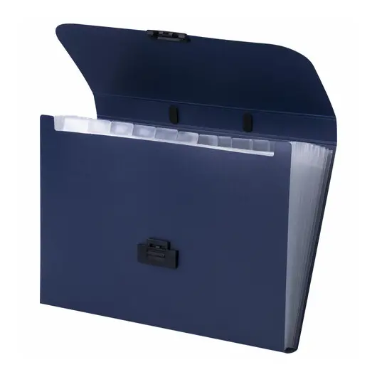 Портфель пластиковый STAFF А4 (330х235х36 мм), 13 отделений, индексные ярлыки, синий, 229244, фото 3