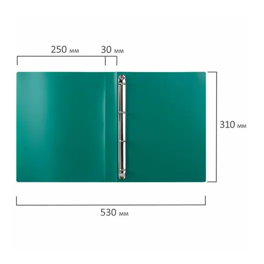 Папка на 4 кольцах STAFF, 30 мм, зеленая, до 250 листов, 0,5 мм, 229247, фото 8