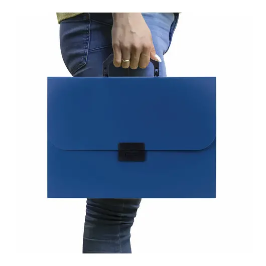 Портфель пластиковый STAFF А4 (330х235х36 мм), 7 отделений, индексные ярлыки, синий, 229242, фото 8
