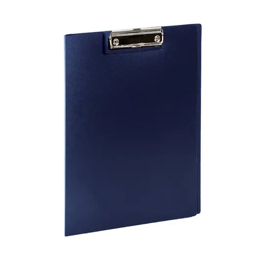 Папка-планшет STAFF, А4 (310х230 мм), с прижимом и крышкой, пластик, синяя, 0,5 мм, 229220, фото 1