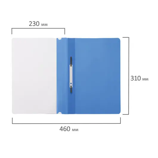 Скоросшиватель пластиковый STAFF, А4, 100/120 мкм, голубой, 229236, фото 9