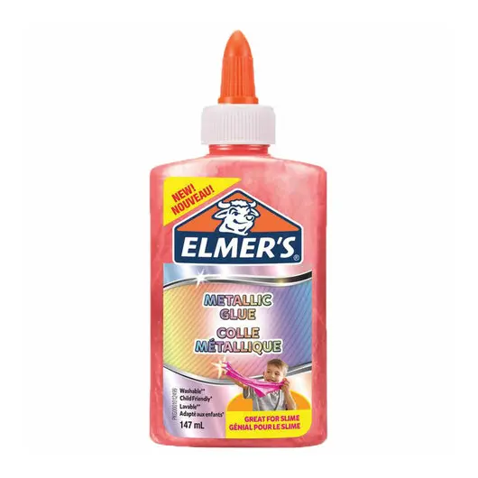 Клей для слаймов канцелярский металлик ELMERS Metallic Glue, 147 мл, розовый, 2109508, фото 1