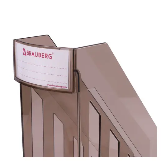 Лоток вертикальный для бумаг, увеличенная ширина (277х100х290 мм), BRAUBERG-MAXI, тонированный, 231055, фото 4