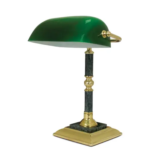 Светильник настольный из мрамора GALANT, основание - зеленый мрамор с золотистой отделкой, 231197, фото 1