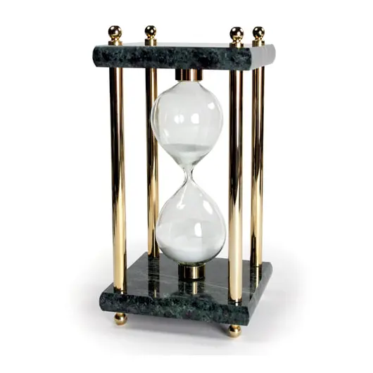 Песочные часы GALANT на 15 минут, зеленый мрамор с золотистой отделкой, 231504, фото 1