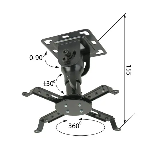 Кронштейн для проекторов потолочный KROMAX PROJECTOR-10, 3 степени свободы, высота 15,5 см, 20 кг, 20037, фото 1