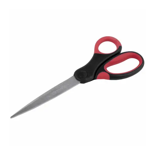 Ножницы BRAUBERG &quot;Office&quot;, 160 мм, прорезиненные ручки, красно-черные, 2-х сторонняя заточка, блистер, 231564, фото 2