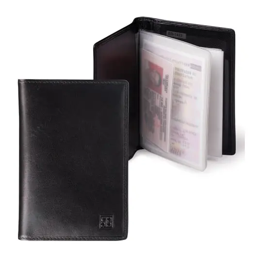Бумажник водителя SERGIO BELOTTI, натуральная кожа, 6 пластиковых карманов, черный, 1423, фото 1