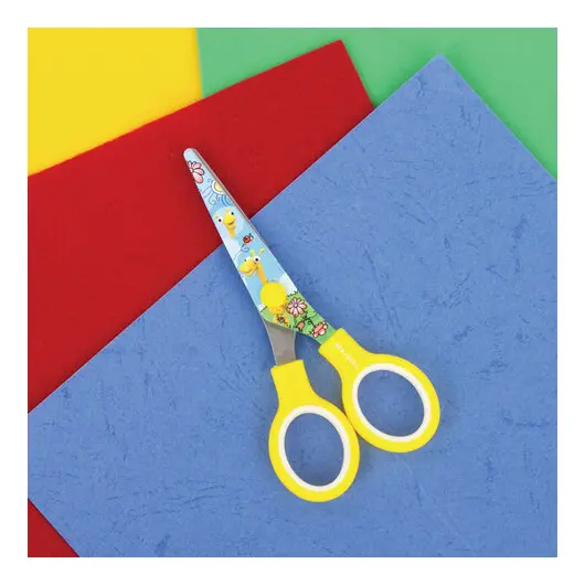 Ножницы BRAUBERG &quot;Kid Series&quot;, 130 мм, с цветной печатью &quot;Жирафы&quot;, жёлтые, 232269, фото 11