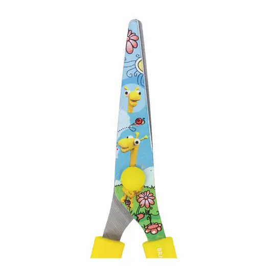 Ножницы BRAUBERG &quot;Kid Series&quot;, 130 мм, с цветной печатью &quot;Жирафы&quot;, жёлтые, 232269, фото 5