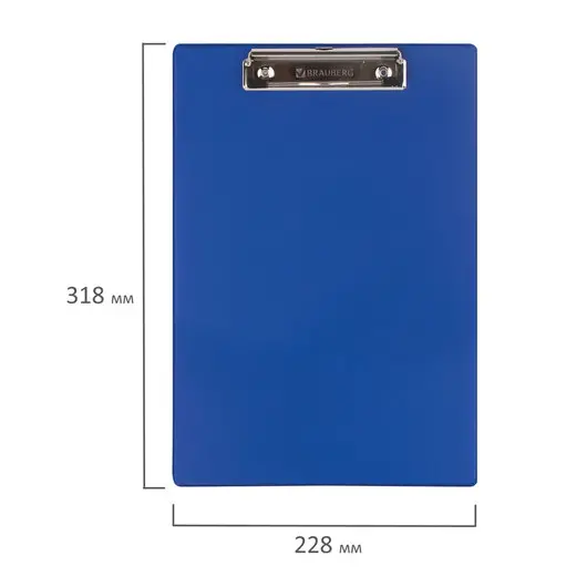 Доска-планшет BRAUBERG &quot;NUMBER ONE&quot; с прижимом А4 (228х318 мм), картон/ПВХ, СИНЯЯ, 232217, фото 5