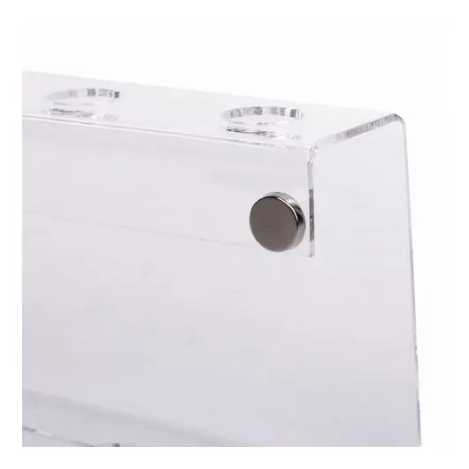 Держатель магнитный для 4 маркеров для доски (85х160 мм), прозрачный акрил, BRAUBERG, 235530, фото 3