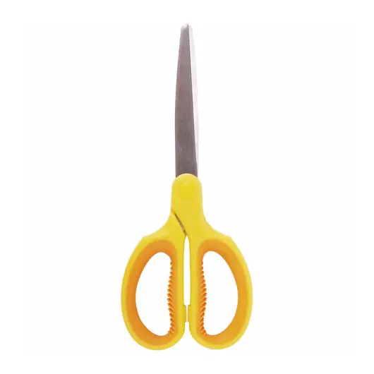 Ножницы BRAUBERG &quot;Extra&quot; 185 мм, классической формы, ребристые резиновые вставки, оранжево-желтые, 236451, фото 4
