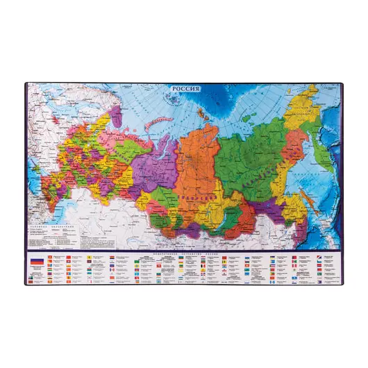 Коврик-подкладка настольный для письма (590х380 мм), с картой России, BRAUBERG, 236776, фото 1