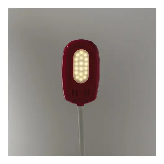 Светильник настольный SONNEN PH-3259, на подставке, СВЕТОДИОДНЫЙ, 6 Вт, АККУМУЛЯТОР, зарядка от USB, красный, 236692, фото 6