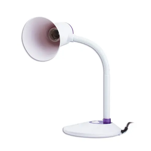 Светильник настольный SONNEN OU-607, на подставке, цоколь Е27, белый/фиолетовый, 236682, фото 3