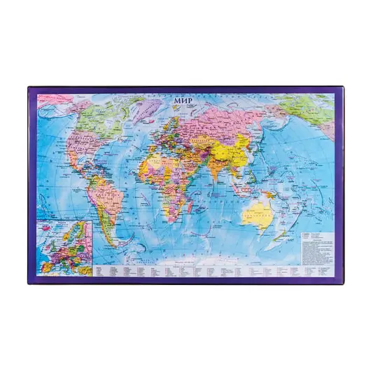 Коврик-подкладка настольный для письма (590х380 мм), с картой мира, BRAUBERG, 236777, фото 1