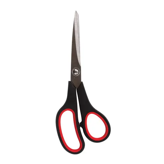 Ножницы ГВАРДИЯ &quot;Soft Grip&quot;, 190 мм, резиновые вставки, чёрно-красные, 3-х сторонняя заточка, 236928, фото 1