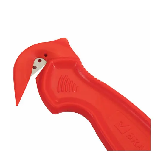 Нож складской безопасный BRAUBERG &quot;Logistic&quot;, для вскрытия упаковочных материалов, красный, блистер, 236969, фото 5