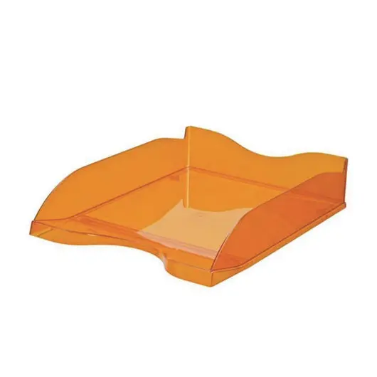Лоток горизонтальный для бумаг СТАММ &quot;Люкс&quot;, А4 (350х255х70 мм), тонированный оранжевый, ЛТ613, фото 2