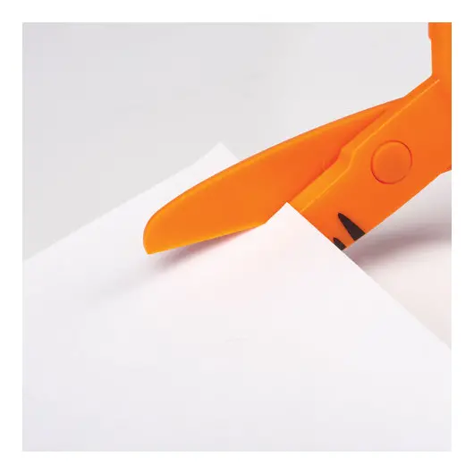 Ножницы ПИФАГОР &quot;Тигренок&quot;, 120 мм, с безопасными пластиковыми лезвиями, оранжевые, картонная упаковка с европодвесом, 236858, фото 5