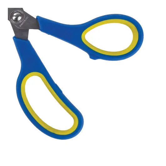 Ножницы ОФИСБУРГ &quot;Soft Grip&quot;, 190 мм, резиновые вставки, сине-жёлтые, 3-х стороняя заточка, 236929, фото 5