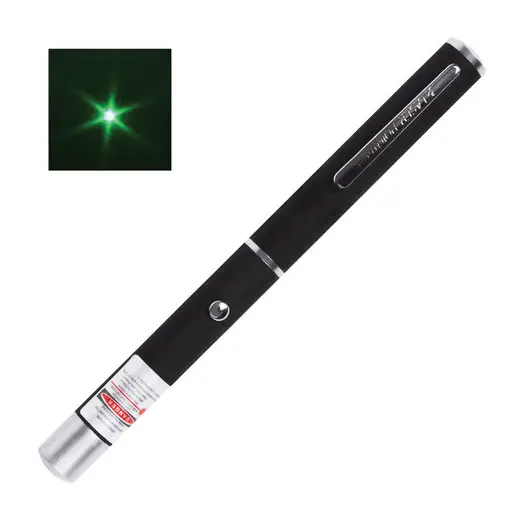 Указка лазерная, радиус 1000 м, зеленый луч, черный корпус, клип, футляр, TP-GP-17, фото 1
