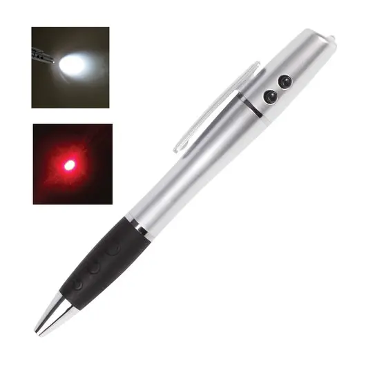 Указка лазерная, радиус 200 м, LED-фонарь, шариковая ручка, линия 0,5 мм, LH612, фото 1