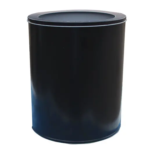 Корзина металлическая для мусора ТИТАН, 16 литров, цельная, черная, оцинкованная сталь, 416, фото 1